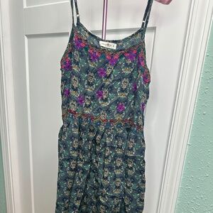 NATURAL LIFE Blue and Purple Floral Midi Dress Medium